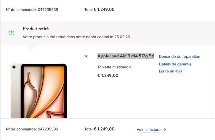 Apple Ipad Air13 M4 512g Stl, Informatique & Logiciels, Apple iPad Tablettes, Neuf, Apple iPad, Wi-Fi, 13 pouces ou plus, 512 GB