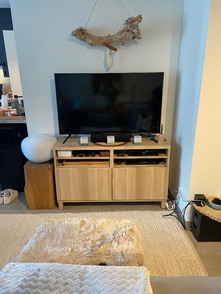 TV kast IKEA, Ophalen, 100 tot 150 cm, Zo goed als nieuw, Eikenhout