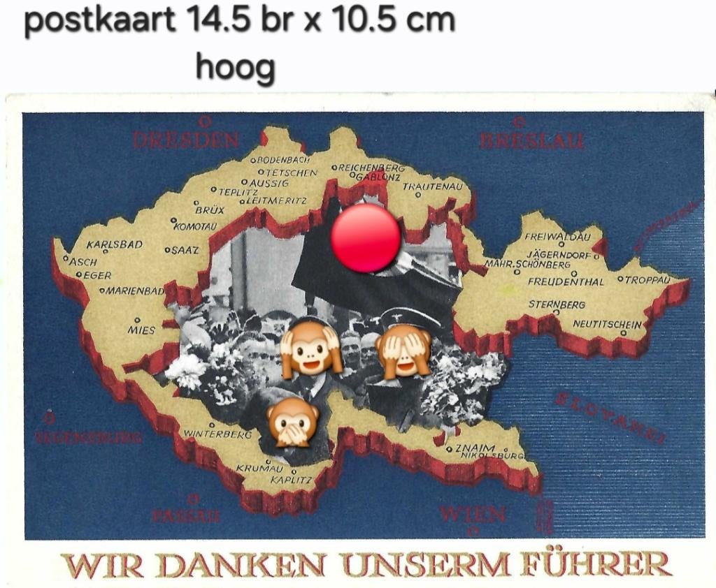 Postkaart, Wir danken unserm f.....r, Verzamelen, Foto's en Prenten, Ophalen of Verzenden, Zo goed als nieuw, Voor 1940, Prent