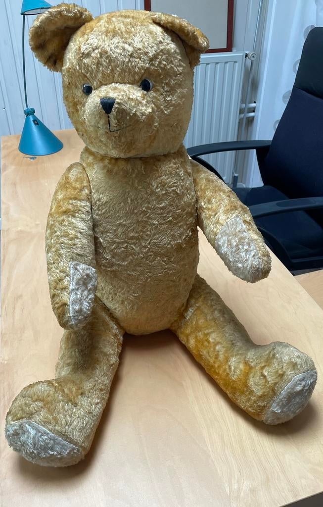 Vintage teddy beer xl 80 cm speelgoed stroo, Ophalen, Zo goed als nieuw