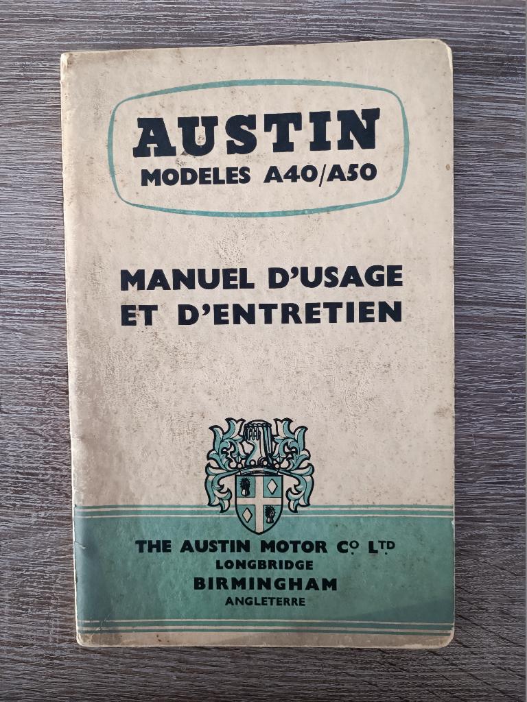 Manuel d'entretien Austin A40 et A50 de 1955, Verzenden