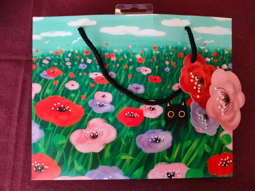 geschenktas tas kado karton papier koord kaartje bloemen, Diversen, Ophalen of Verzenden, Nieuw