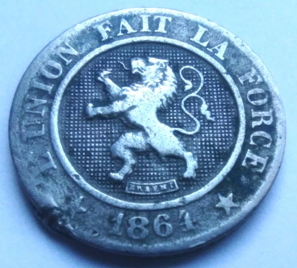 belgie 10 centimes 1864 - Leopold 1, Postzegels en Munten, Munten | België, Ophalen of Verzenden, Overig, Losse munt