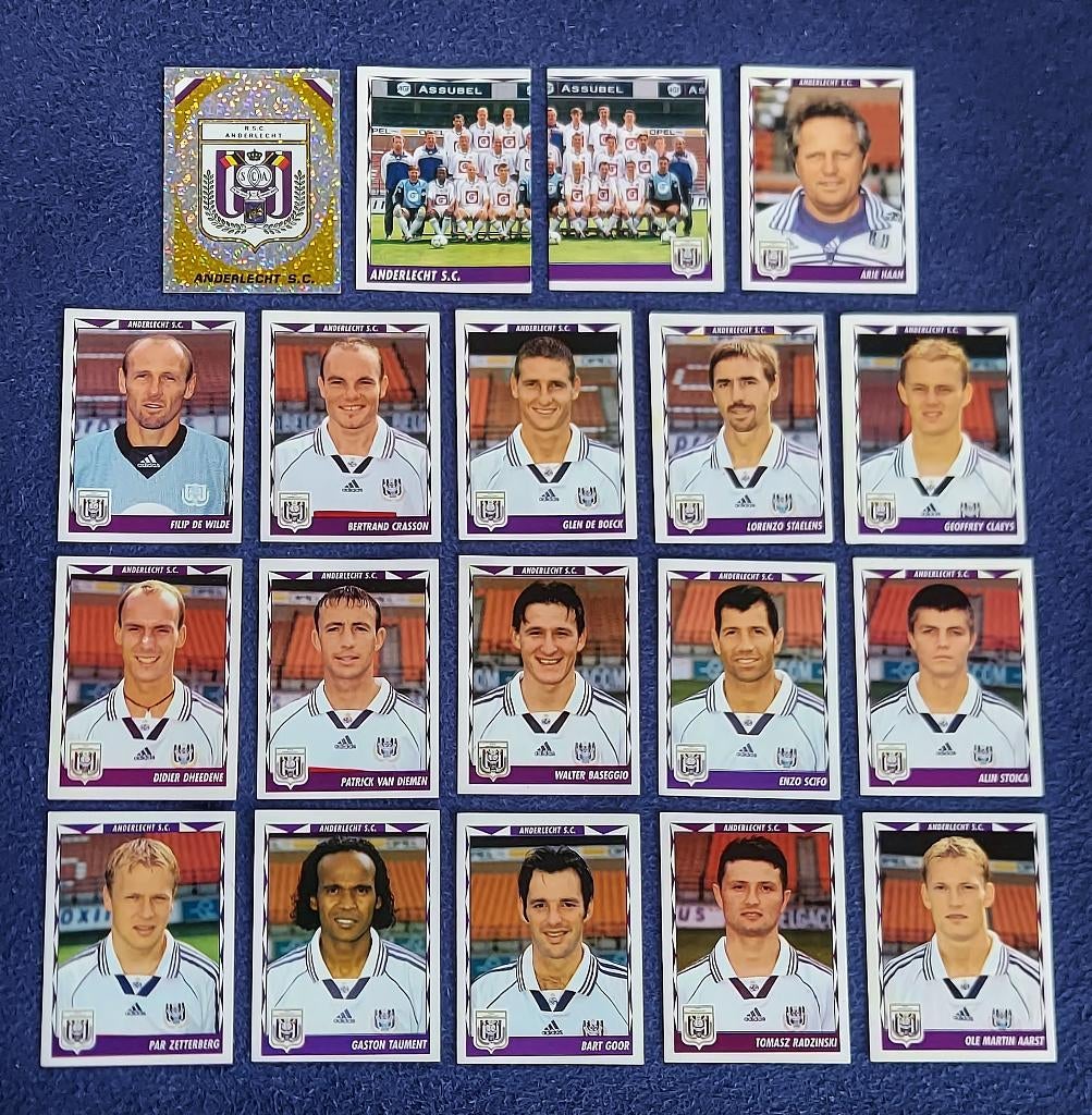 19 versch. Panini stickers voetbal ' FB 1999 - Anderlecht ', Ophalen of Verzenden, Nieuw, Poster, Plaatje of Sticker