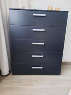 Commode/ladenkast zwart modern met metalen handvaten, Ophalen