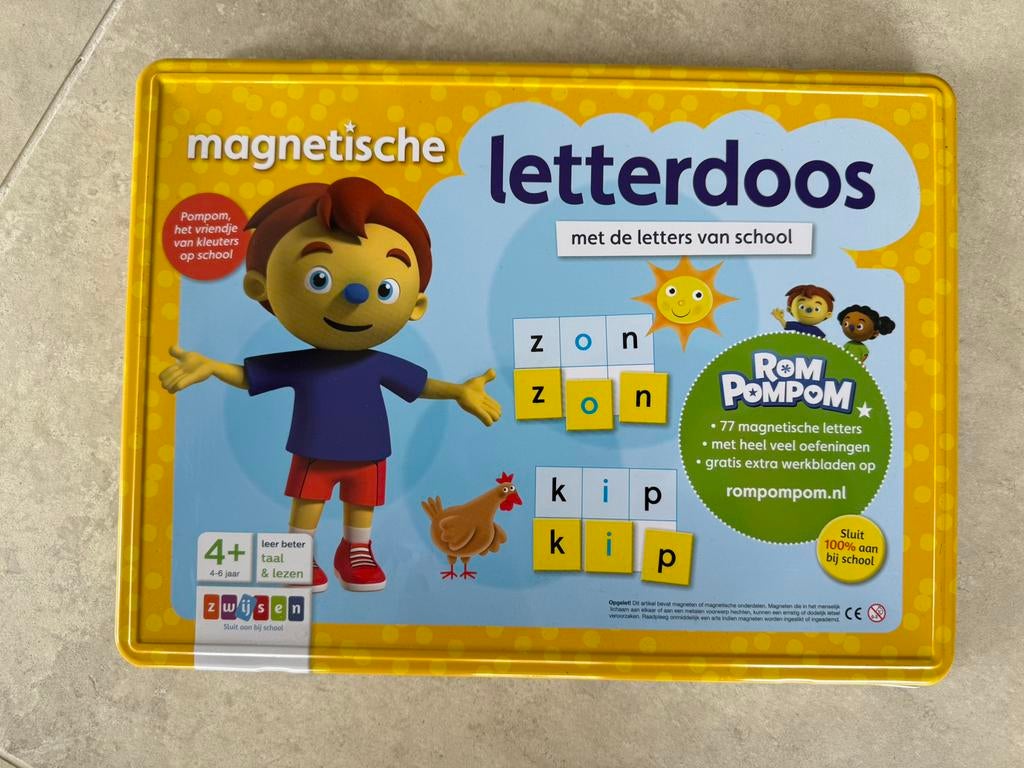 Magnetische letterdoos RomPomPom, Kinderen en Baby's, Speelgoed | Educatief en Creatief, Ophalen, Zo goed als nieuw
