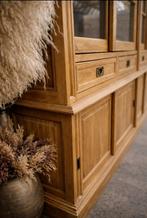 Eiken buffetkast/vitrinekast GRATIS LEVERING, Ophalen, Met deur(en), 200 cm of meer, Eikenhout