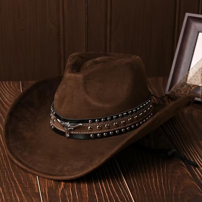 Cowboyhoed Metallic Dubbelgeknoopte Stierenkop Riem (Nieuw), Ophalen of Verzenden, Nieuw, Hoed