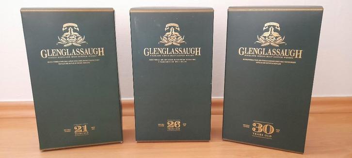 Glenglassaugh Whisky 21y - 26y - 30y., Verzamelen, Wijnen, Nieuw, Overige typen, Overige gebieden, Vol, Ophalen of Verzenden
