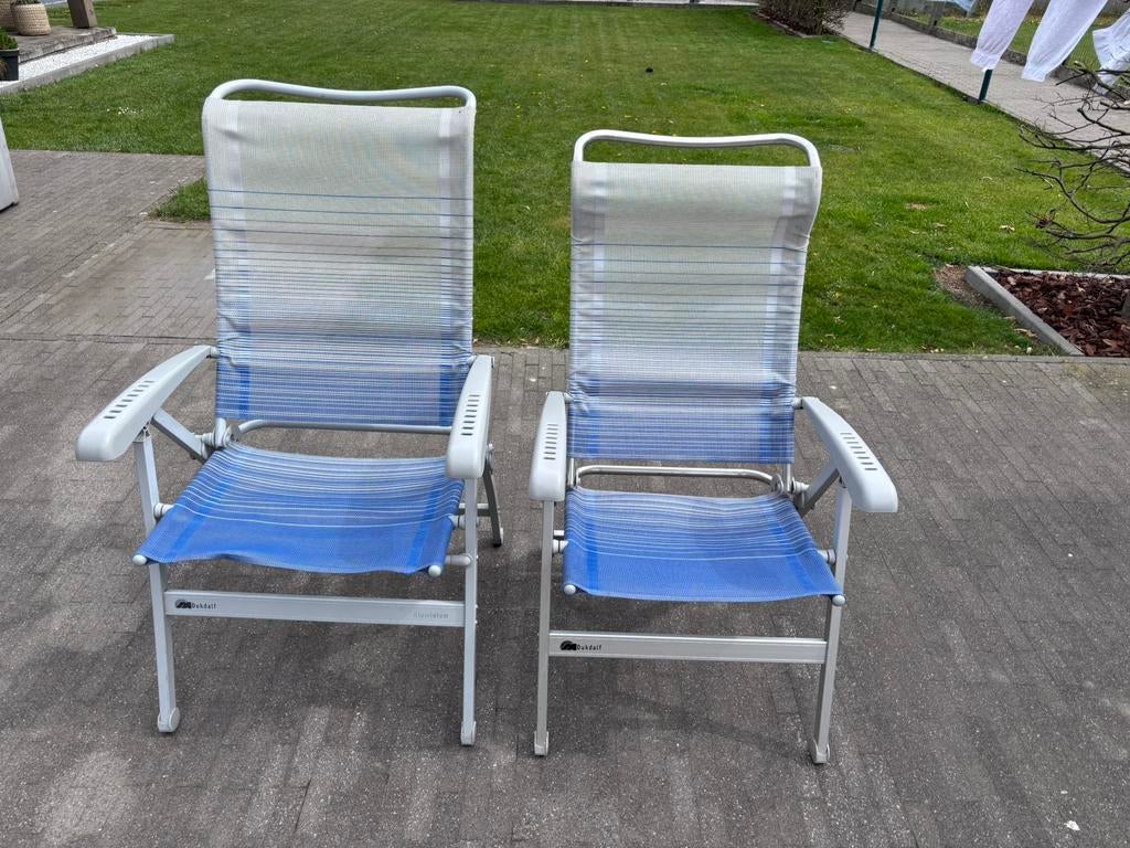 Kampeerstoelen 2 stuks blauw, Caravans en Kamperen, Kampeermeubelen, Ophalen, Zo goed als nieuw