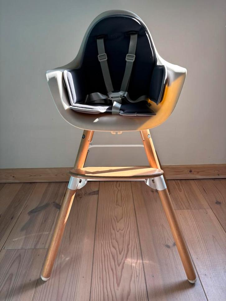 Childhome Evolu 2 eetstoel Naturel/Wit, Kinderen en Baby's, Kinderstoelen, Zo goed als nieuw, Ophalen