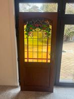 Eiken deur met glas in lood, Doe-het-zelf en Bouw, Ophalen, Zo goed als nieuw, Glas