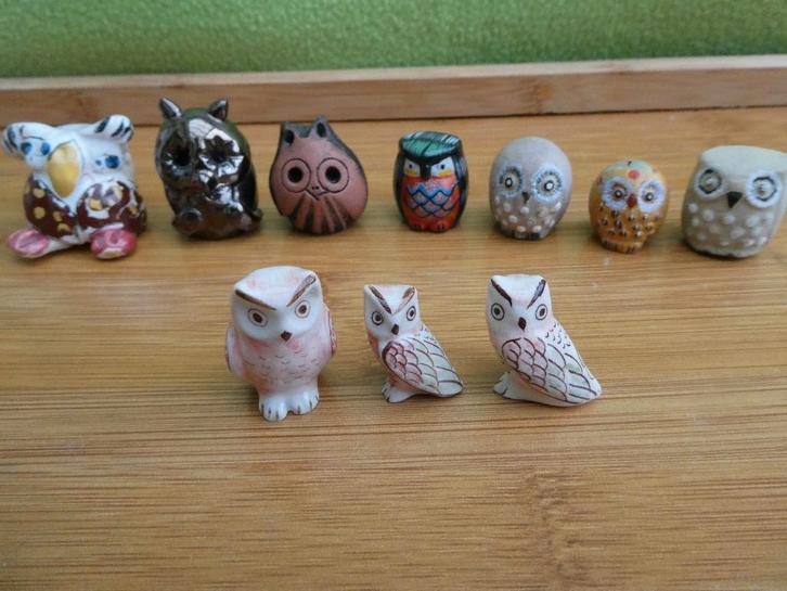 Set van 10 stuks leuke uiltjes, aanbieding, Verzamelen, Beelden en Beeldjes, Zo goed als nieuw, Dier, Ophalen of Verzenden