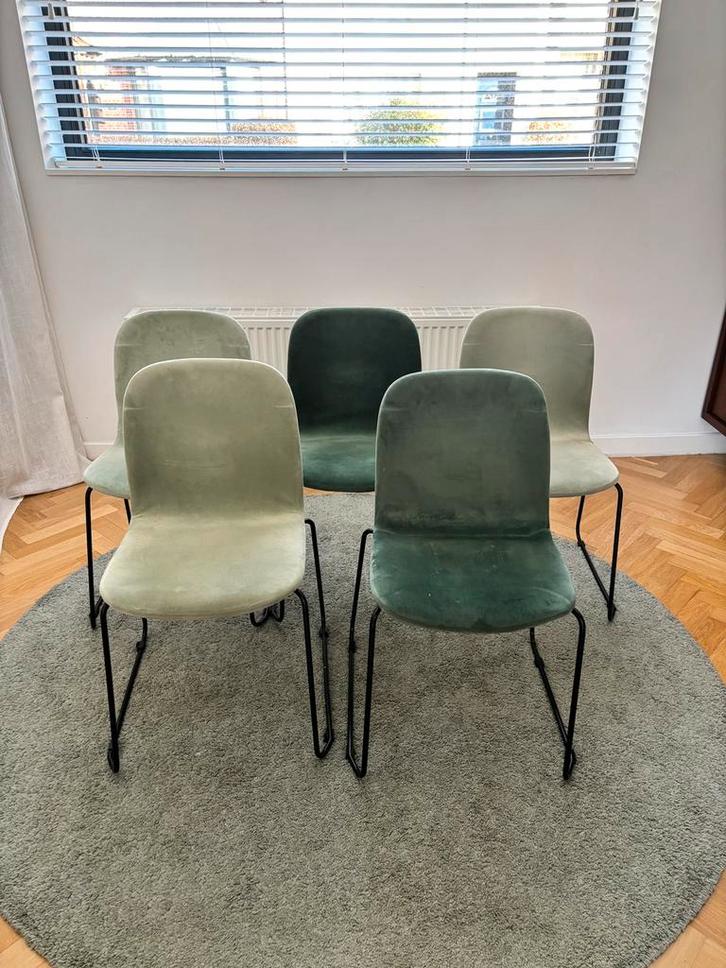 5 eetkamerstoelen furnified, Huis en Inrichting, Stoelen, Gebruikt, Vijf, Zes of meer stoelen, Stof, Overige kleuren, Ophalen