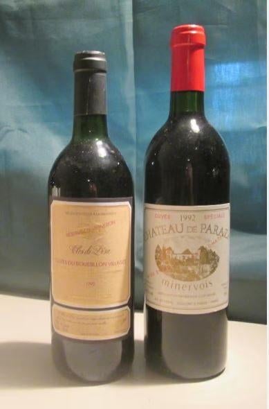 2 grands vins rouges français de 1992, Enlèvement ou Envoi, Pleine, Comme neuf, Vin rouge