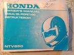 instructieboekje Honda NTV650, Motoren, Ophalen of Verzenden, Honda