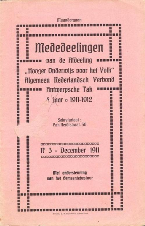 (g207) Antwerpen Maandorgaan 1911-1912, 3 boekjes, Boeken, Geschiedenis | Nationaal, Gelezen, Ophalen of Verzenden
