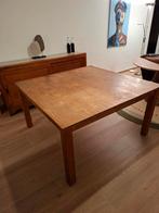 Grote massieve teak vierkante eettafel, 140 X 140, Huis en Inrichting, Ophalen