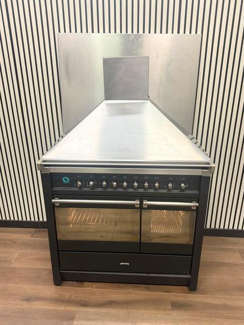 Luxe Smeg 6 pits Incl. Afzuigkap en achterwand 90 cm, Elektronische apparatuur, Fornuizen, Zo goed als nieuw, Vrijstaand, 60 cm of meer