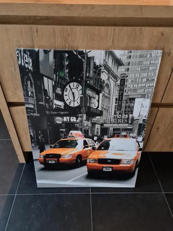 Mooie foto van taxi s in New  York. Deels zwart wit/kleur  beschikbaar voor biedingen