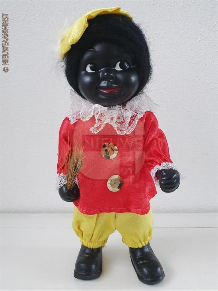 Authentieke vintage etalage zwarte Piet pop - 30cm, rood, Diversen, Sinterklaas, Verzenden
