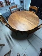 Tafel (uitschuifbaar) + 6 stoelen, Huis en Inrichting, Tafels | Eettafels, Ophalen, Gebruikt, 100 tot 150 cm, Eikenhout