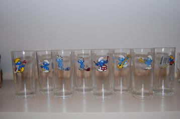 Collection verres schtroumpfs  smurfen glazen Peyo beschikbaar voor biedingen