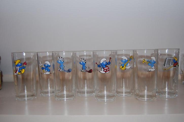 Collection verres schtroumpfs  smurfen glazen Peyo, Verzamelen, Smurfen, Gebruikt, Overige typen, Verschillende Smurfen, Ophalen