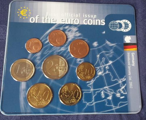 set euros first official issue of the coins Germany 2002, Postzegels en Munten, Munten | Europa | Euromunten, Ophalen of Verzenden