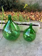 Groene buikfles, wijnfles Villani, dame jeanne, Ophalen of Verzenden