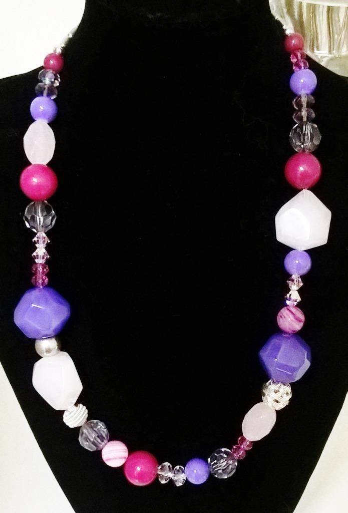 Te koop: Nieuw! Unieke, mooie lila halsketting, Handtassen en Accessoires, Kettingen, Nieuw, Overige materialen, Paars, Ophalen