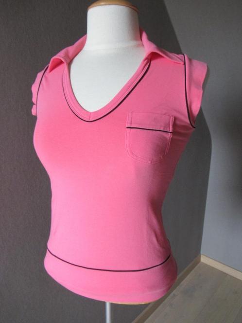 Nieuwe roze InWear top met zwarte biesjes, mt Medium, Kleding | Dames, Topjes, Nieuw, Roze, Korte mouw, Verzenden