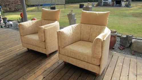 Design zetels van het merk "Cinna".Zeldzaam prachtige staat!, Huis en Inrichting, Stoelen, Gebruikt, Twee, Hout, Stof, Overige kleuren