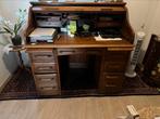 Bureau eiken hout met rolluik wegens verhuis Lokeren, Huis en Inrichting, Ophalen, Zo goed als nieuw