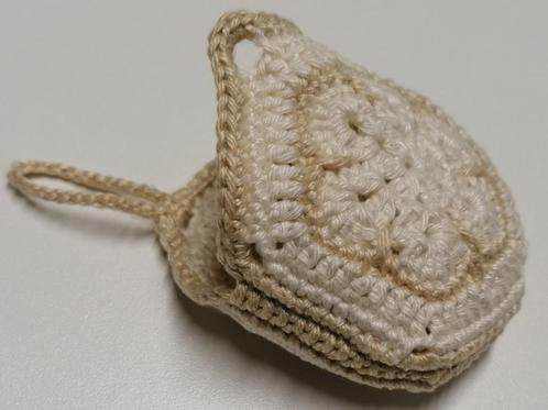 Gehaakt zeepzakje/geurzakje in gemerceriseerde katoen. NIEUW, Hobby en Vrije tijd, Breien en Haken, Nieuw, Ophalen of Verzenden