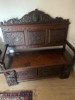 Banc victorien ancien en chêne sculpté. 1350€., Enlèvement