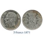 België >Leopold II - 5 francs - 1871, Postzegels en Munten, Zilver, Ophalen of Verzenden, Losse munt, Zilver