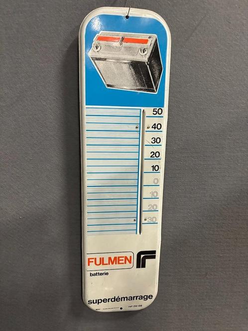 Oude originele Fulmen accu’s thermometer reclamebord, Antiek en Kunst, Antiek | Email, Ophalen of Verzenden