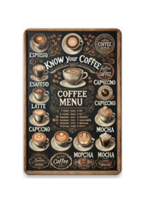 Koffie blikken decoratie plaat, Verzamelen, Merken en Reclamevoorwerpen, Zo goed als nieuw, Reclamebord, Ophalen of Verzenden