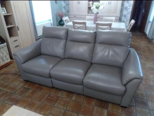 Salon en cuir (3+1)avec 2 relax électriques. COMME NEUF !, Huis en Inrichting, Zetels | Zetels, Zo goed als nieuw, Leer, Ophalen