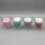 Handgemaakte Geurkaarsen Set – 4x Kaars in Shotglas – Vanill, Ophalen of Verzenden, Nieuw, Kaars
