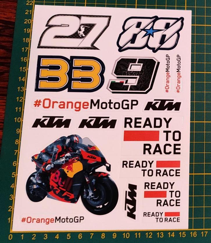 Stickerblad A5 KTM Moto GP 2021, Verzamelen, Stickers, Ophalen of Verzenden