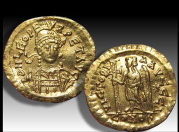 Romeinse Rijk. Leo I the Thracian (AD 457-474). Goud Solidus beschikbaar voor biedingen