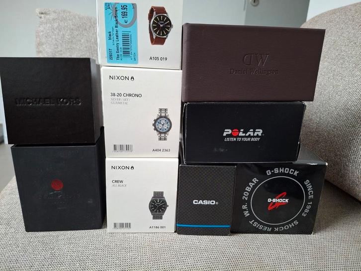 Diverse horloges (Nixon, Casio, Polar, Michael Kors,...), Handtassen en Accessoires, Horloges | Heren, Zo goed als nieuw, Overige merken