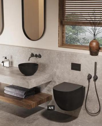 NIEUW toilet wc + GEBERIT drukknop mat zwart beschikbaar voor biedingen