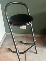 Zwarte Riga Barkruk met Rond Rugleuning en Voetsteun. 21stuk, Huis en Inrichting, Barkrukken, Ophalen, Zo goed als nieuw, Leer