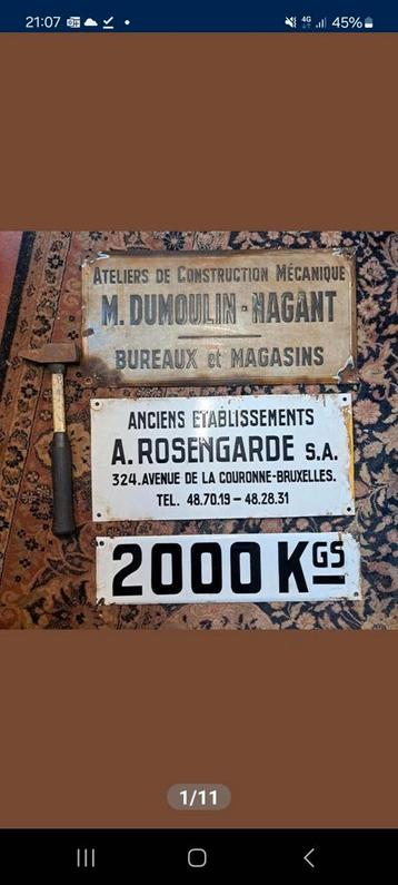 Lot de 3 superbes plaques émaillées  disponible aux enchères