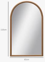 Gebogen wandspiegel - houten lijst, Huis en Inrichting, Woonaccessoires | Spiegels, Ophalen, 100 tot 150 cm, Nieuw, Ovaal