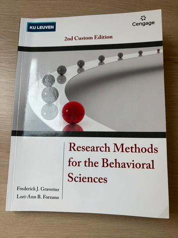 Research Methods for the Behavioral Sciences beschikbaar voor biedingen