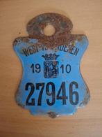 Fietsplaat 1910 West-Vlaanderen, Verzamelen, Overige Verzamelen, Verzenden, Gebruikt